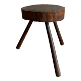 Brutalist stool brown tripod