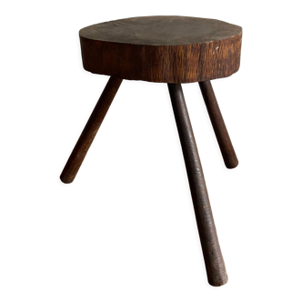 Brutalist stool brown tripod