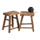 Antique solid wood stools (circa 1900). Set of 2 pieces no. 2.