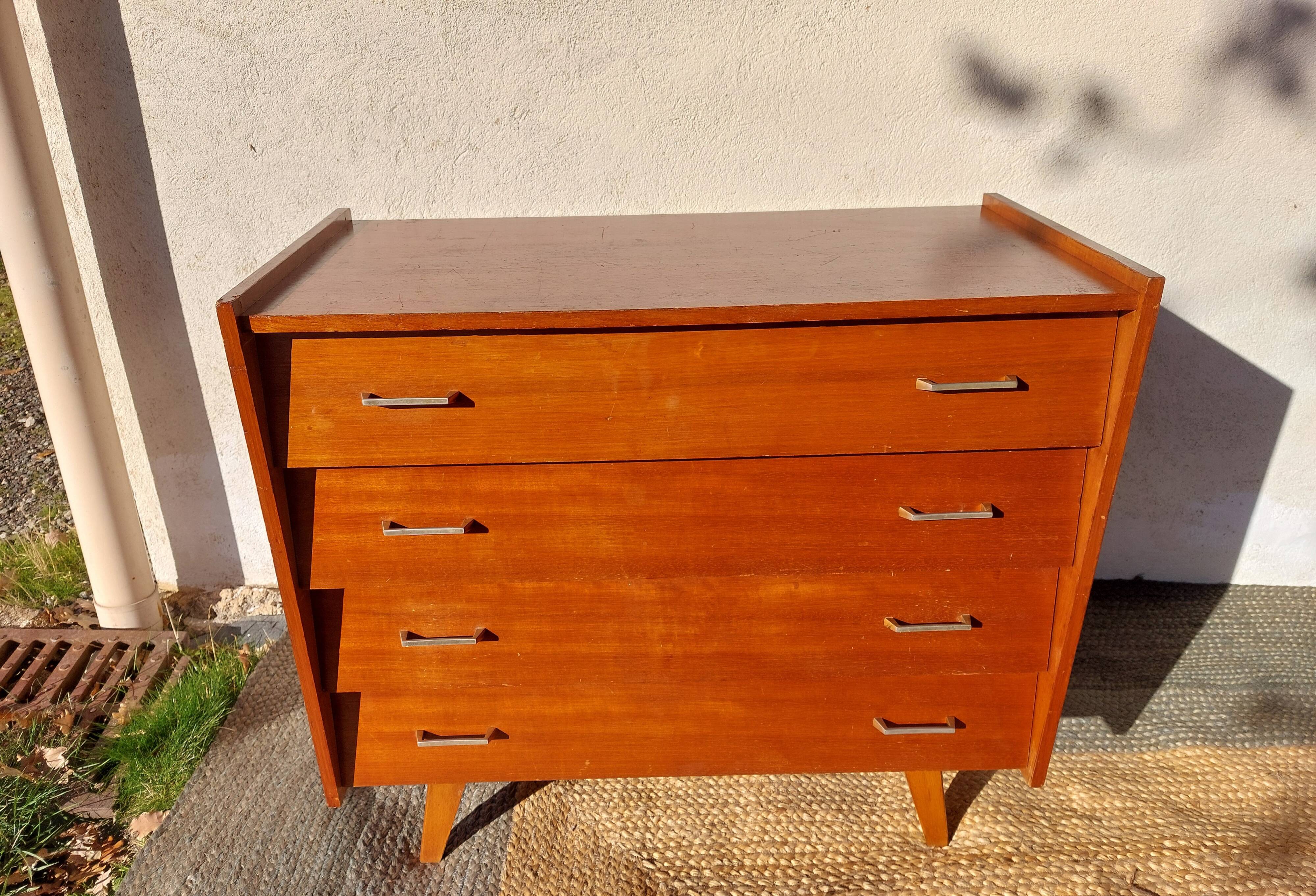 Vintage chest of drawers with tapered legs
