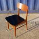 6 scandinavian chairs in wood and black leather
