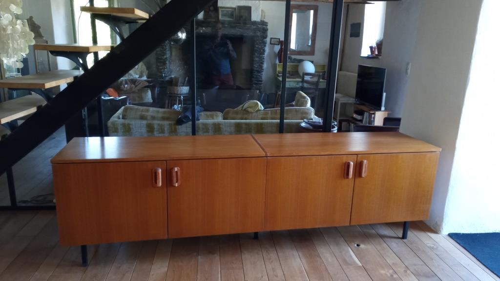 Teak veneer sideboard