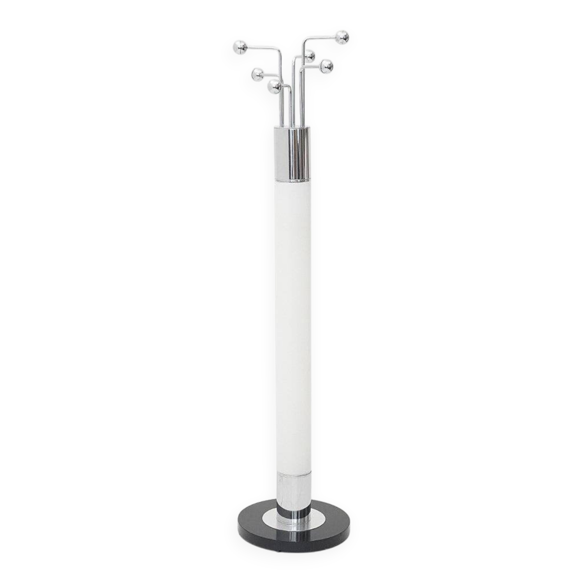 Chrome metal coat rack floor lamp, 1970s