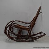 Rocking chair et son repose pieds, en hêtre 1900