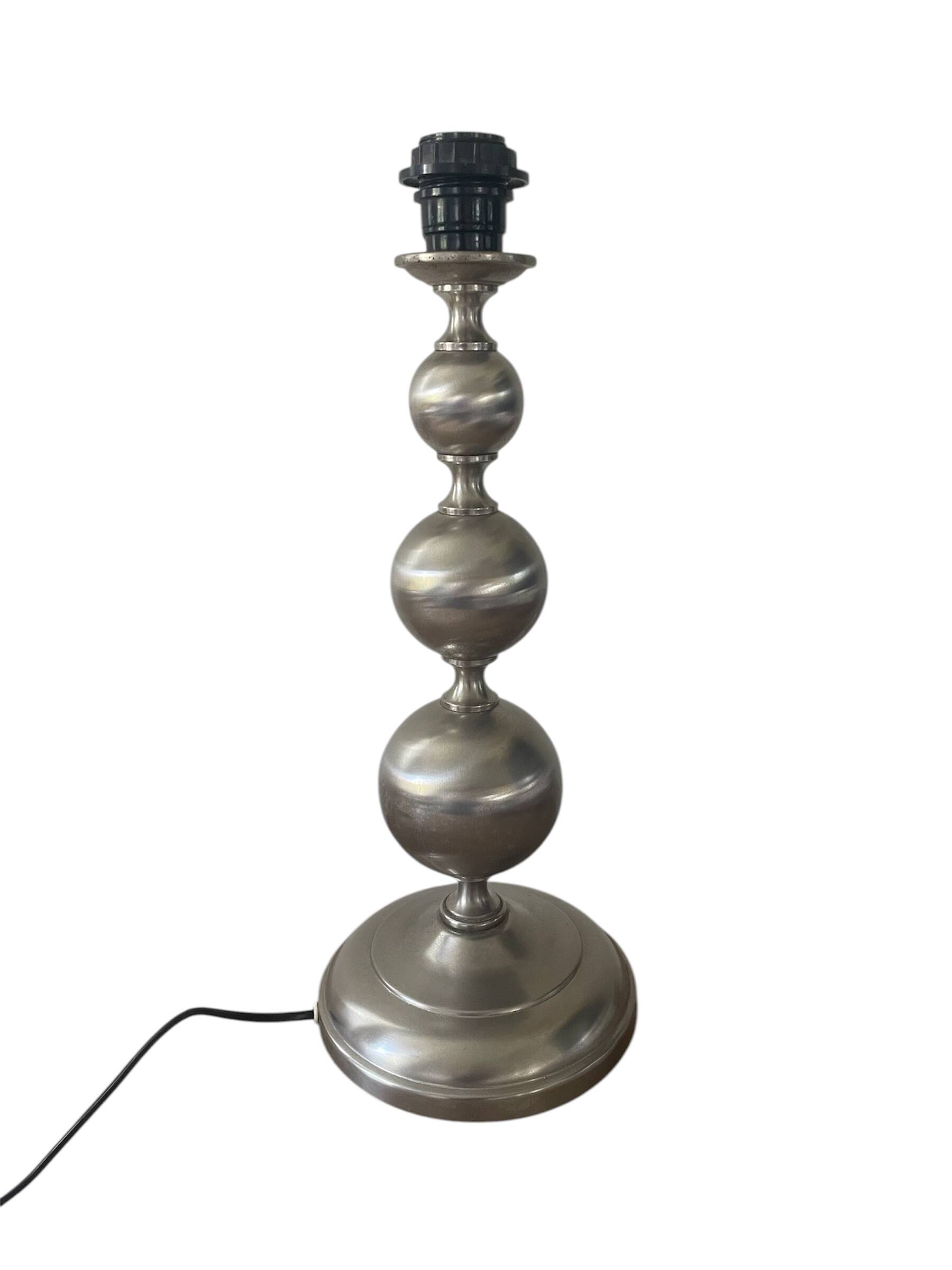 Brushed aluminium lamp 43cm 1970s