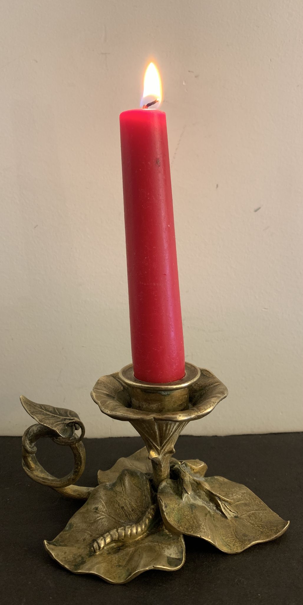 Art Nouveau bronze hand candle holder or cellar rat, 1900