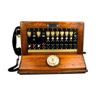 Vintage wooden telephone station phone
