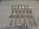 12 silver plated table forks by Boulenger, Art Nouveau Chardons