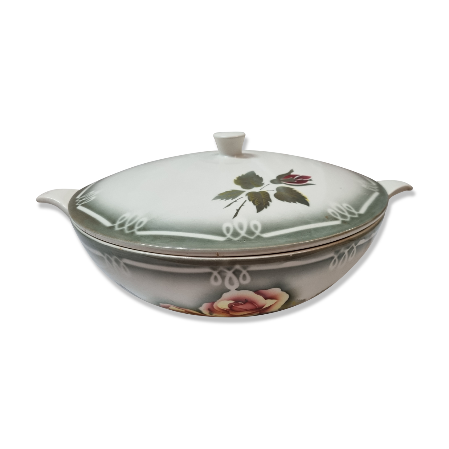Digoin earthenware soup tureen, Sarreguemines 1940/50