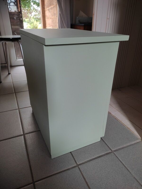 Bedside table wood restyled pale green