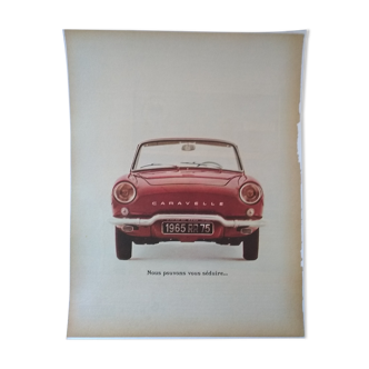 Publicité papier voiture la caravelle issue  d'une revue d'époque