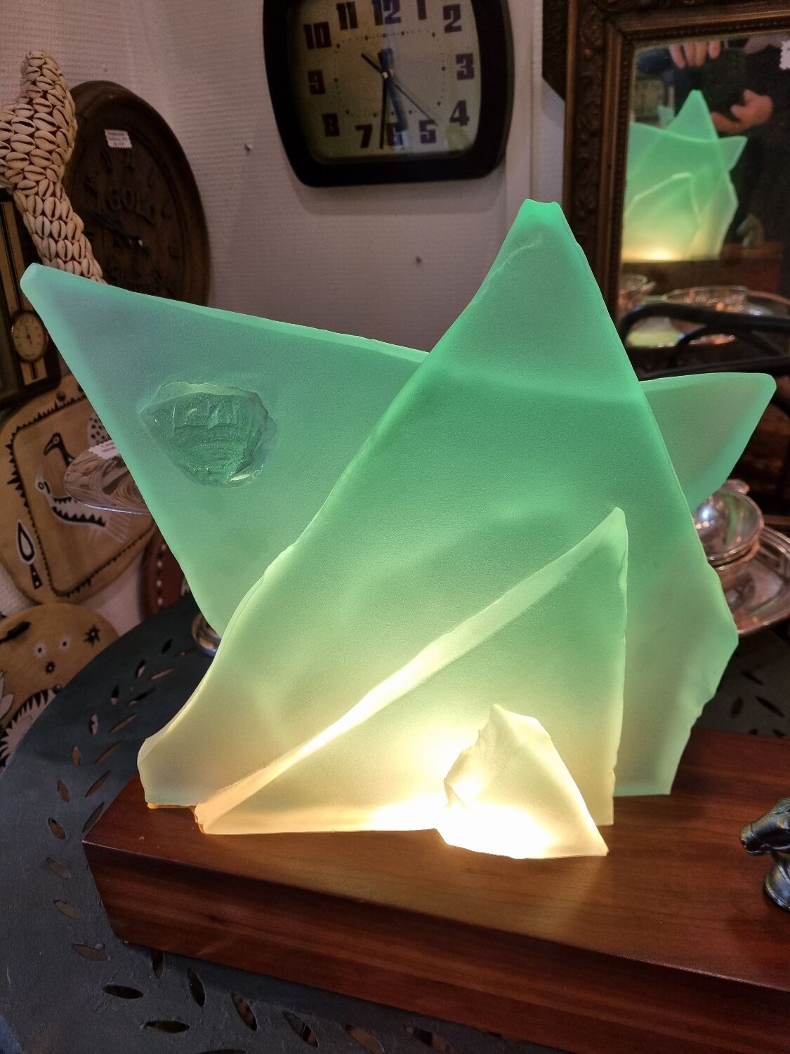 Sandblasted glass lamp for Cardin: exquisite volume
