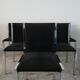 Set of 6 chairs Italian chrome and velvet black 70s