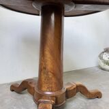 Empire walnut and marble pedestal table, late 19th century
