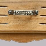 Art Deco glass-fronted Parisian buffet in raw wood