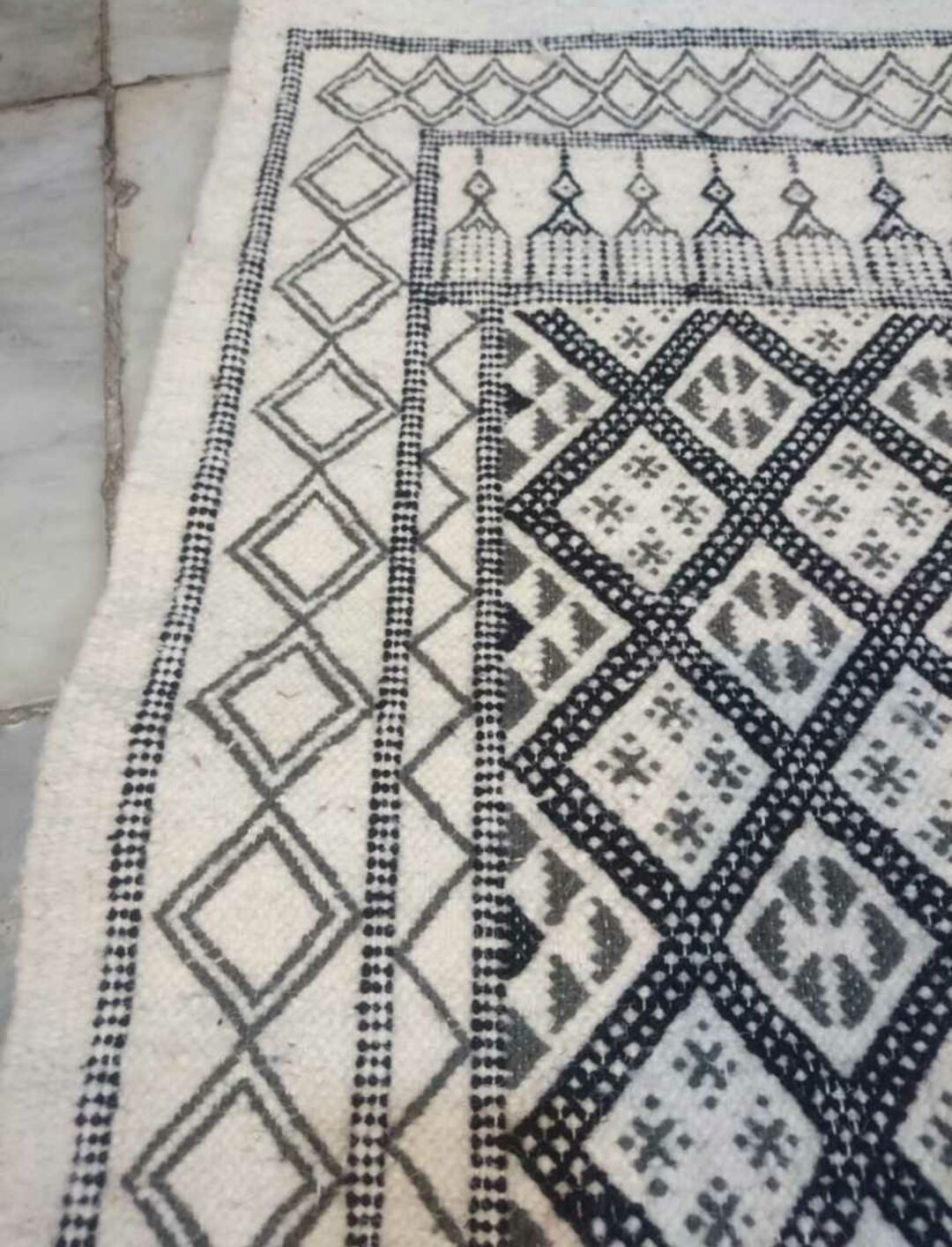 Tapis kilim blanc 155x80cm