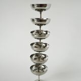 Set of 6 stainless steel bowls with fine feet, Made in France, Design, 1970