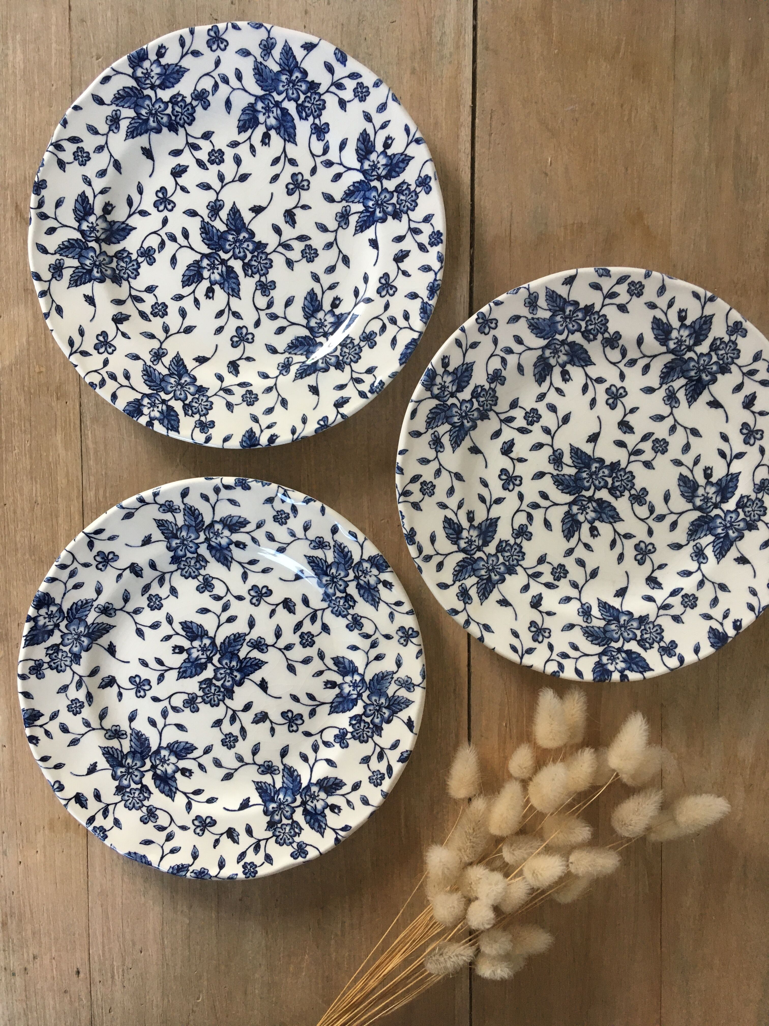 Floral English dessert plates