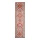 1970s Vintage Turkish Hand-Knotted Wool Cotton Red Runner Rug 93x355