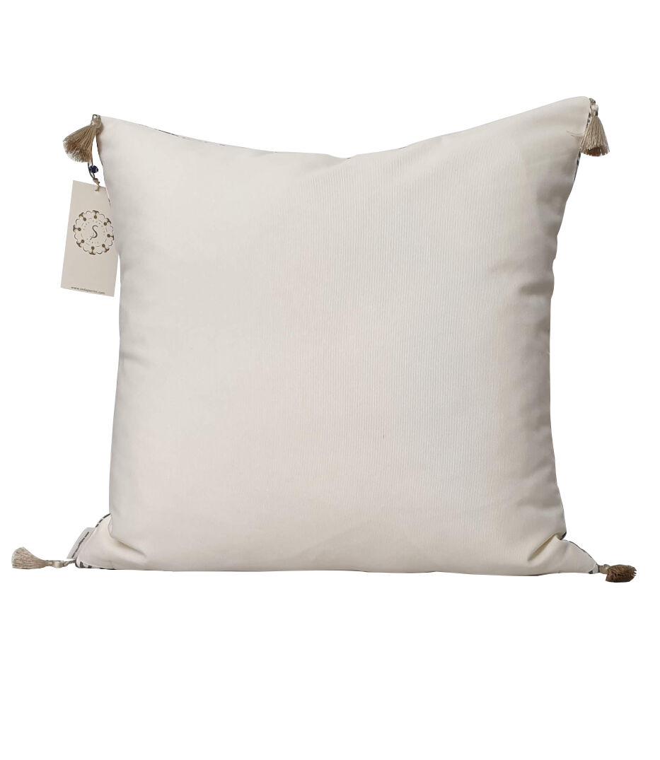 Etnik white gray cushion cover - 50 x 50