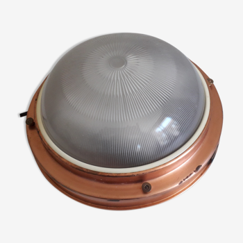 Holophane copper ceiling lamp