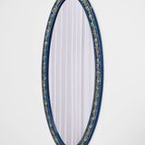 Miroir alentejano ovale en bois peint.