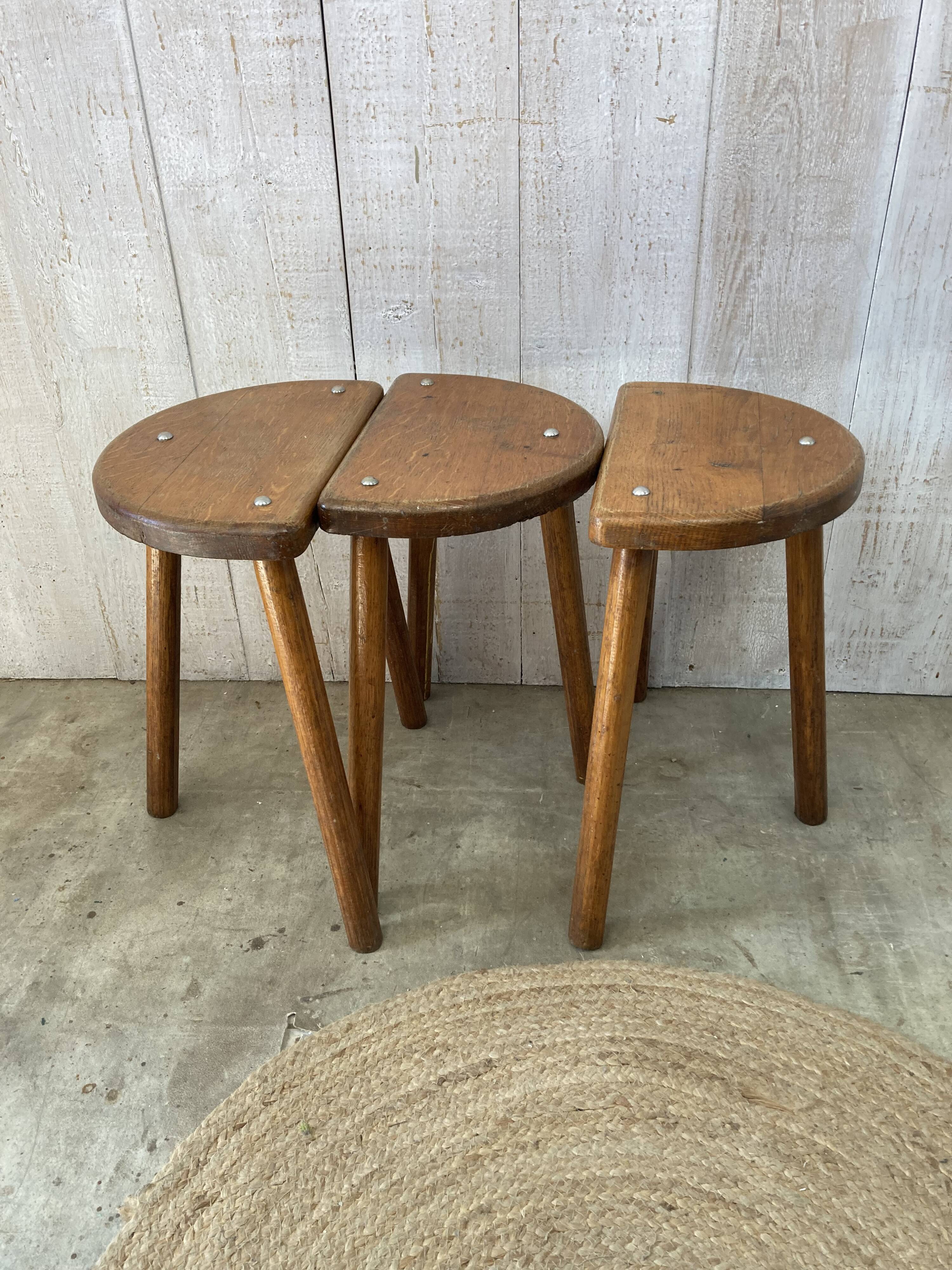 Set of 3 tripod stools
