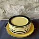 Villeroy & Boch dessert service. Vintage yellow and black plates + dish