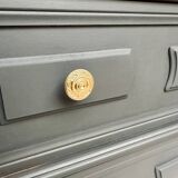 Wooden and black secretary desk