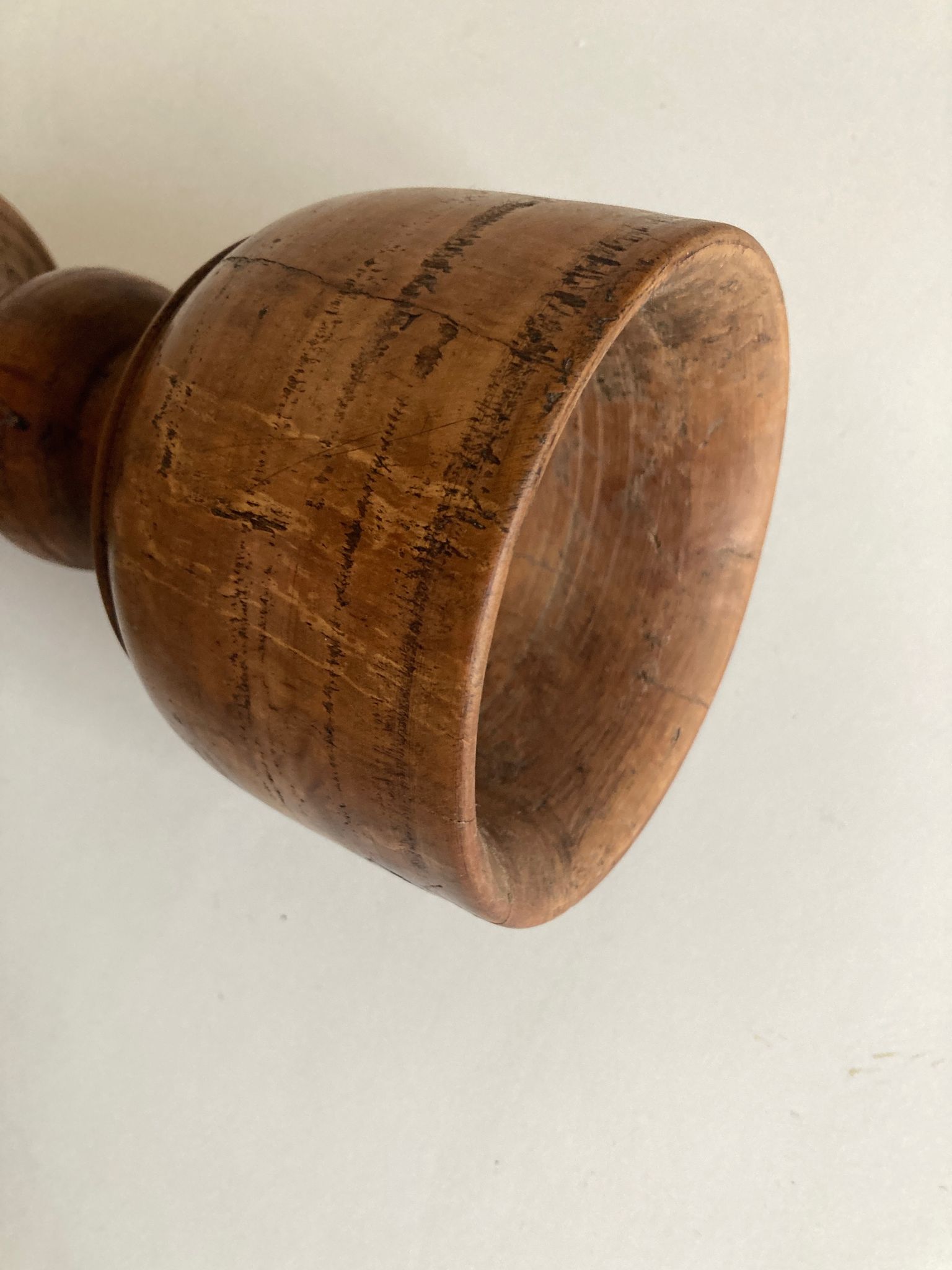 Pot cover 19th neo classic solid wood turned H24cm