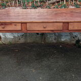 Oak farmhouse table, six drawers