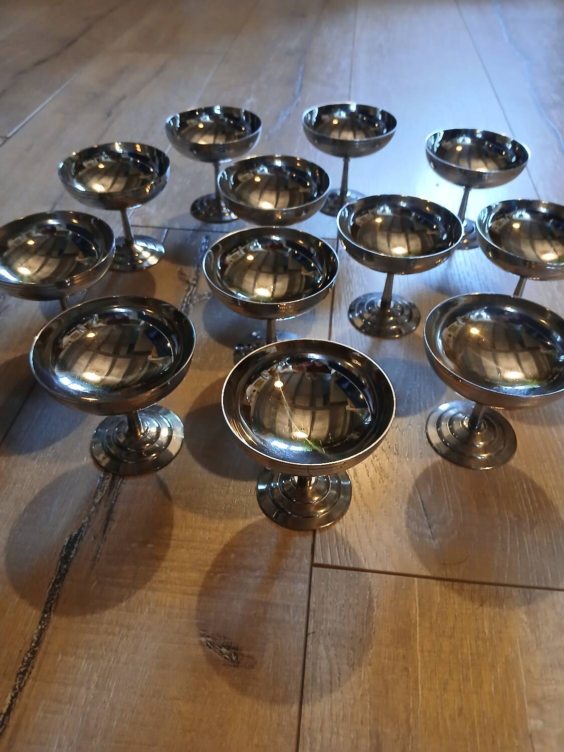 12 Letang and Remy stainless steel ice cream cups