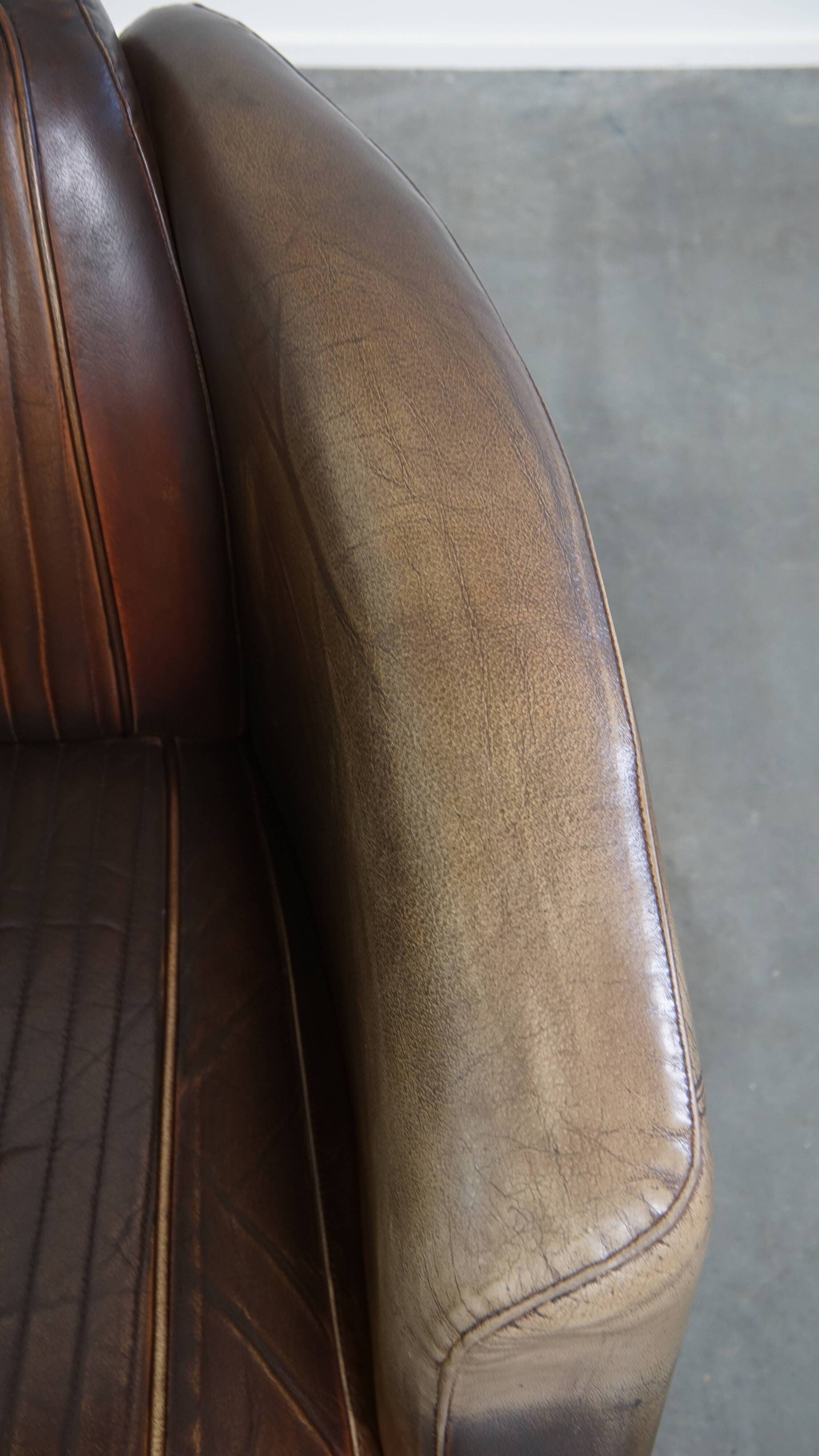 Cowhide Leather Chesterfield Aviator Armchair