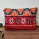 Moroccan red bohemian cushion