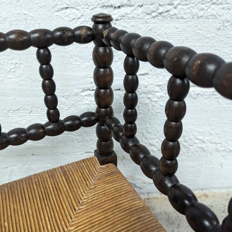 Turned wooden corner chair