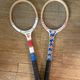 Pair of wooden tennis rackets dating from the 70s