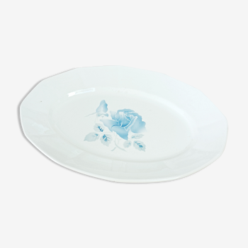 Oval dish Digoin pink blue