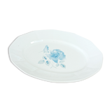 Plat ovale Digoin rose bleue