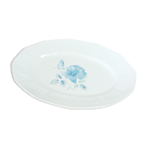 Oval plate Digoin blue rose
