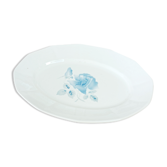 Oval dish Digoin pink blue