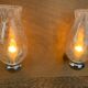 Pair of murano glass and chrome brass wall lights by keuco