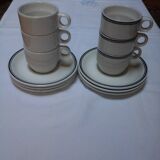 6 bistro cups with saucers