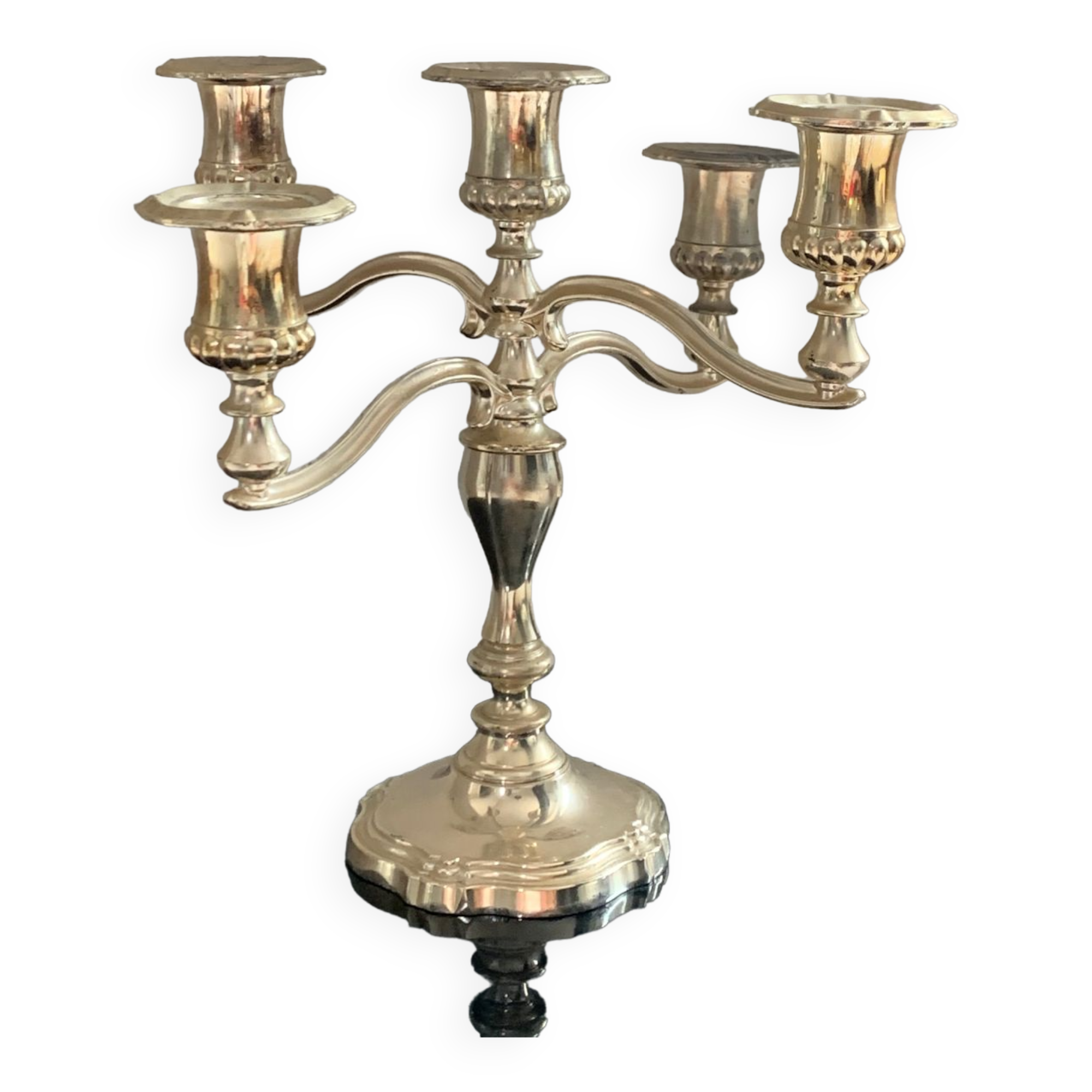 Silver metal candlestick