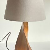 Geometric table lamp olive wood