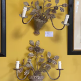 Set of two wrought iron wall sconces