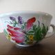 Kg luneville "street lamp" breakfast cup coffee tea earthenware flowers hand-painted - 1