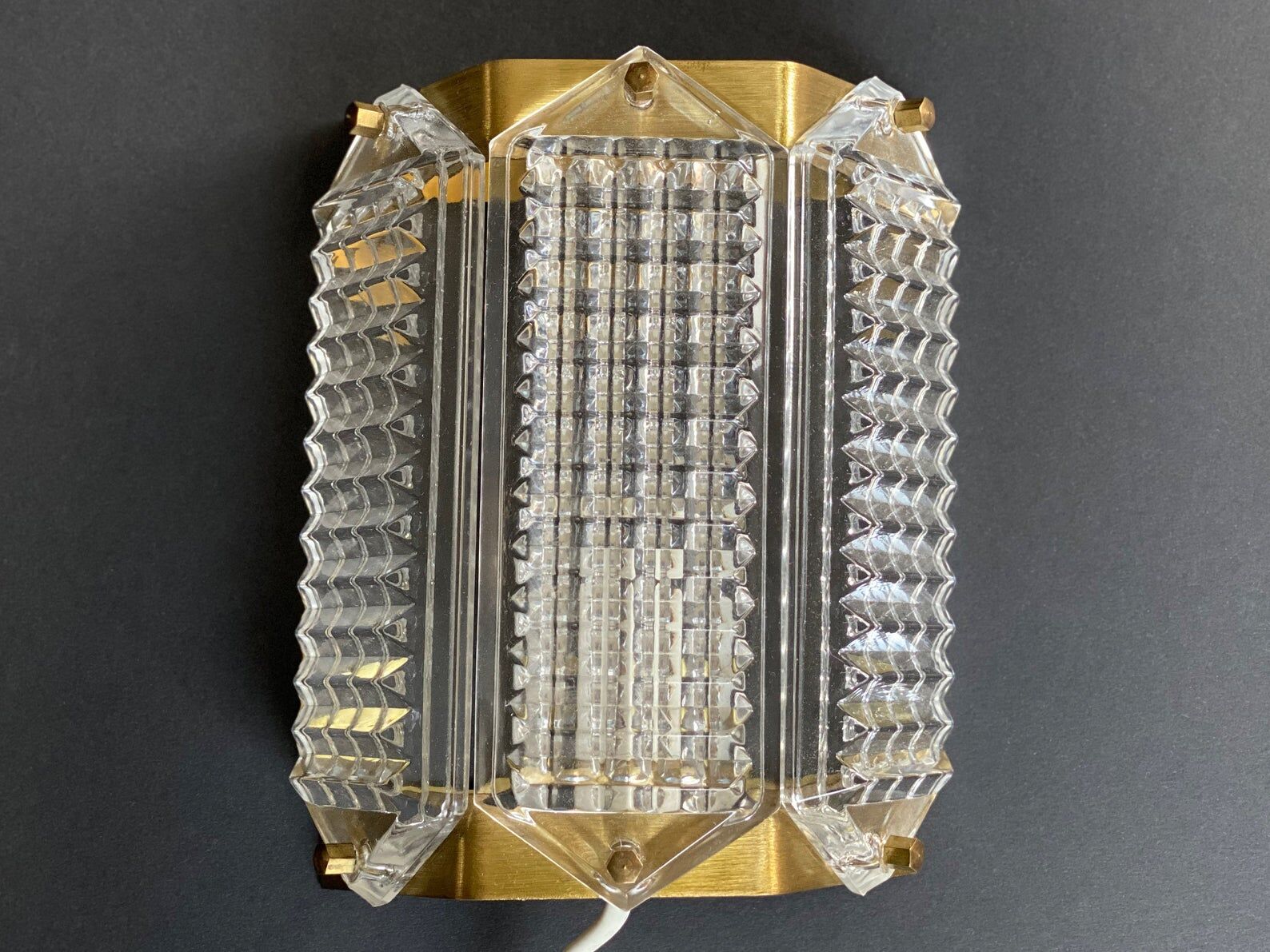 Swedish Wiktor Berndt Brass & Glass Wall Sconce
