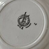 Set of 12 ironstone plates – Deep blue & red