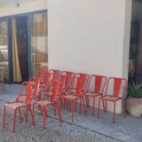 Series of 12 Tolix bistro chairs by Xavier Pauchard model T4 - 1950s