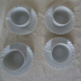 4 cups with saucer Limoges Haviland white torso
